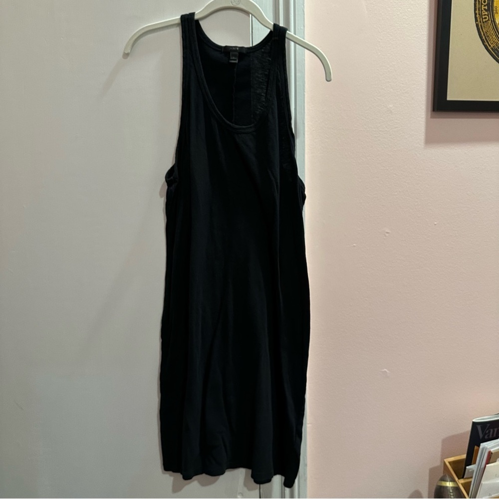 J Crew Racerback T-Shirt Dress - Size Large Black